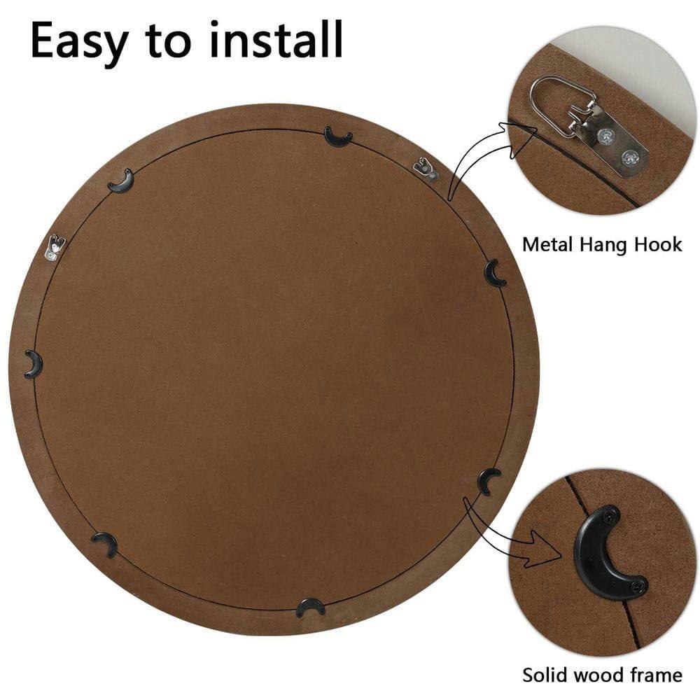 Easy to install  
Metal Hang Hook  
Solid wood frame