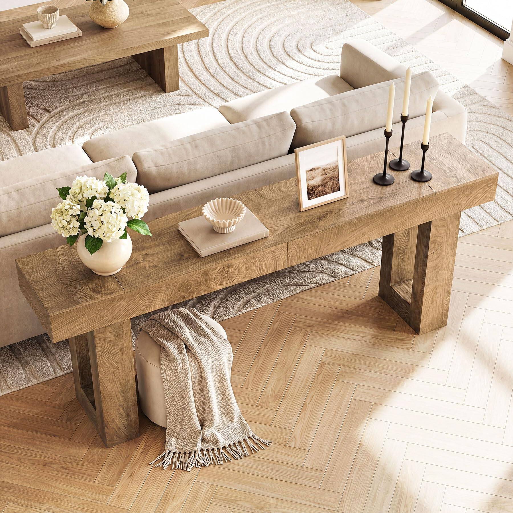 Alt View 4. Tribesigns - 78.74-Inch Extra Long Console Table - Natural (78.74").