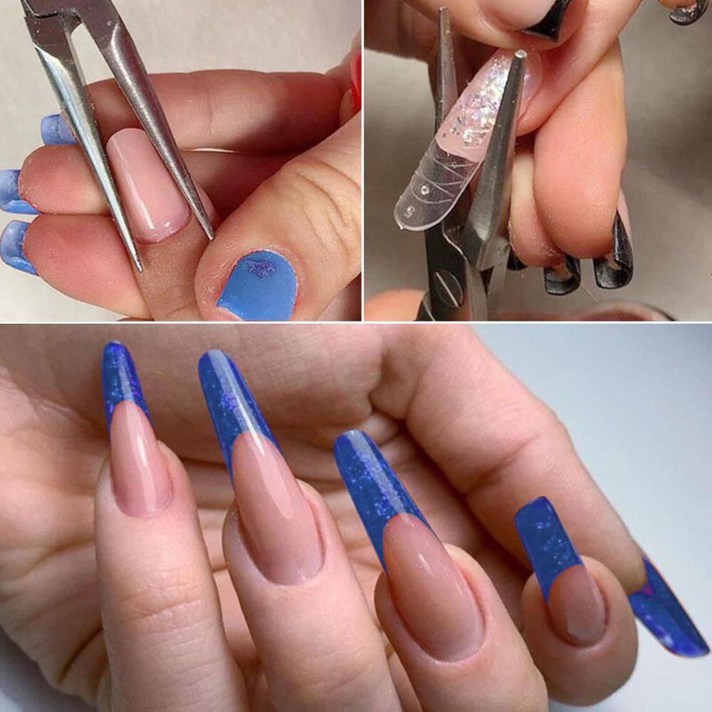 Alt View 2. Beauty Hub Ecommerce - Acrylic UV Gel Tips Sculpture Tweezers - Pink.