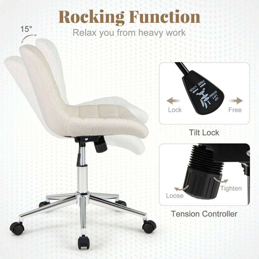 15° Rocking Function  
Relax you from heavy work  

Lock FREE LOCK  
1 DOM LIFT UP  
Free Tilt Lock  
Loose Tighten  
Tension Controller