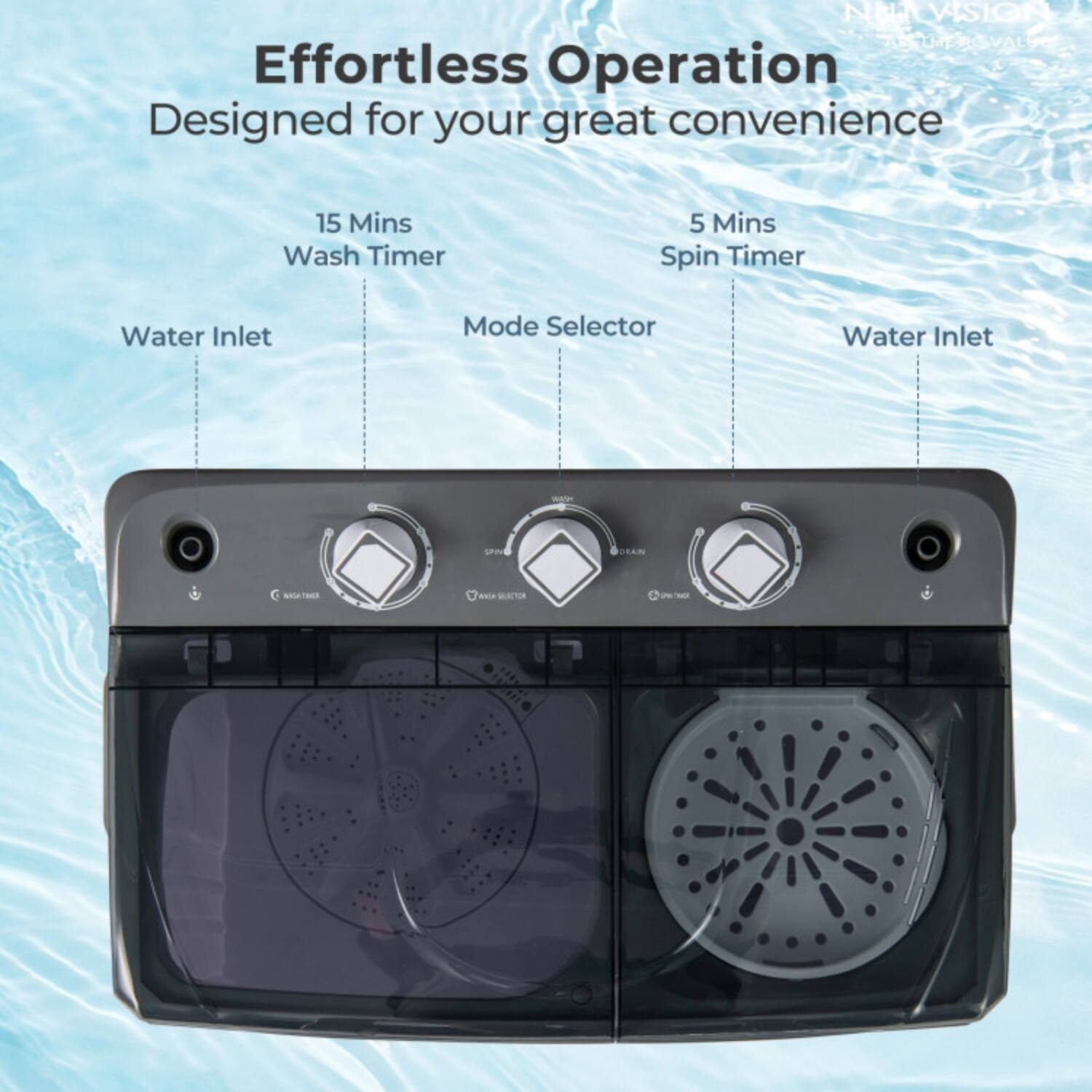 LUCKY ONE Freestanding Portable Washing Machine Washer with Built