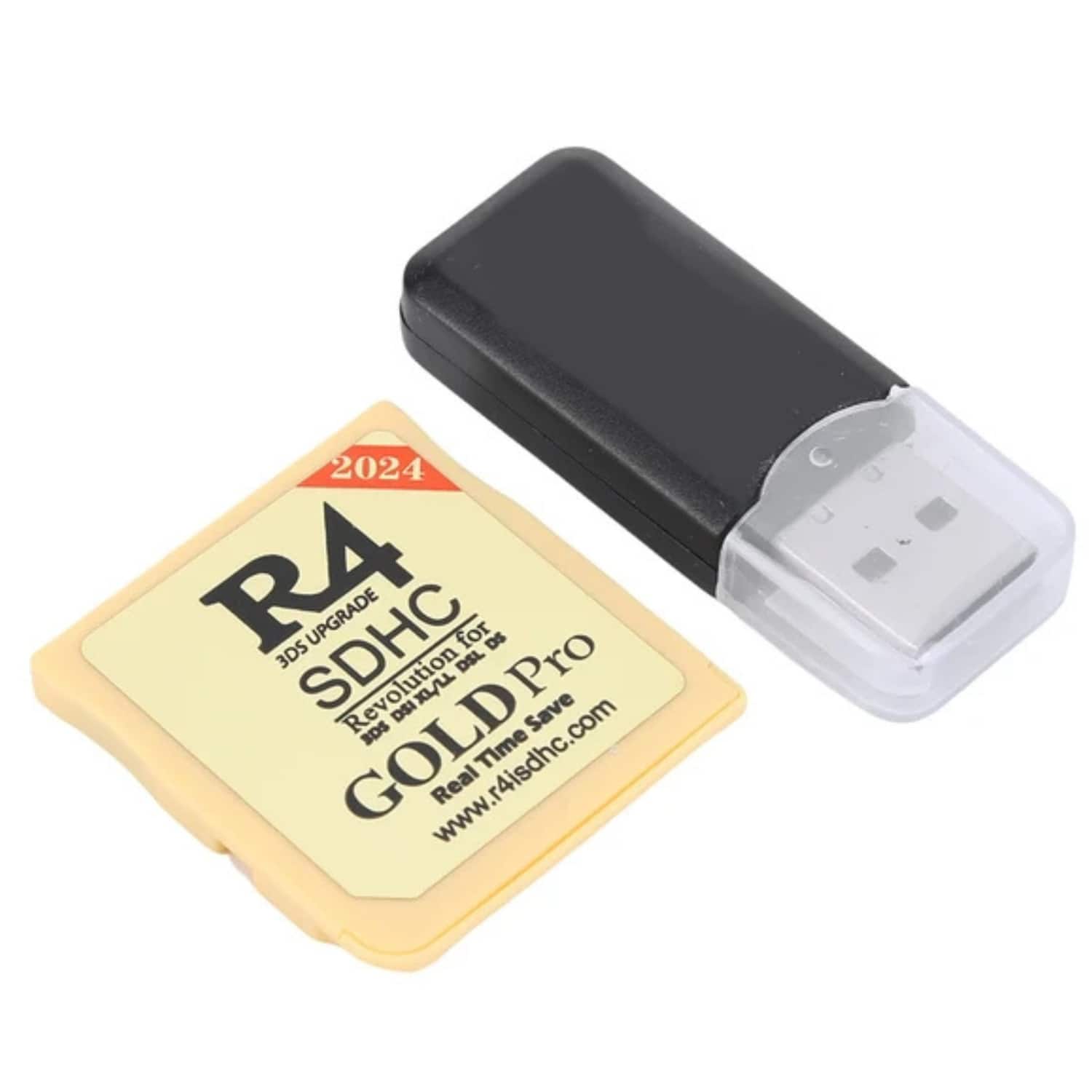 2024 R4 Gold Pro SDHC R4i Cartridge for DS/3DS/2DS Revolution Game Card + USB Adapter