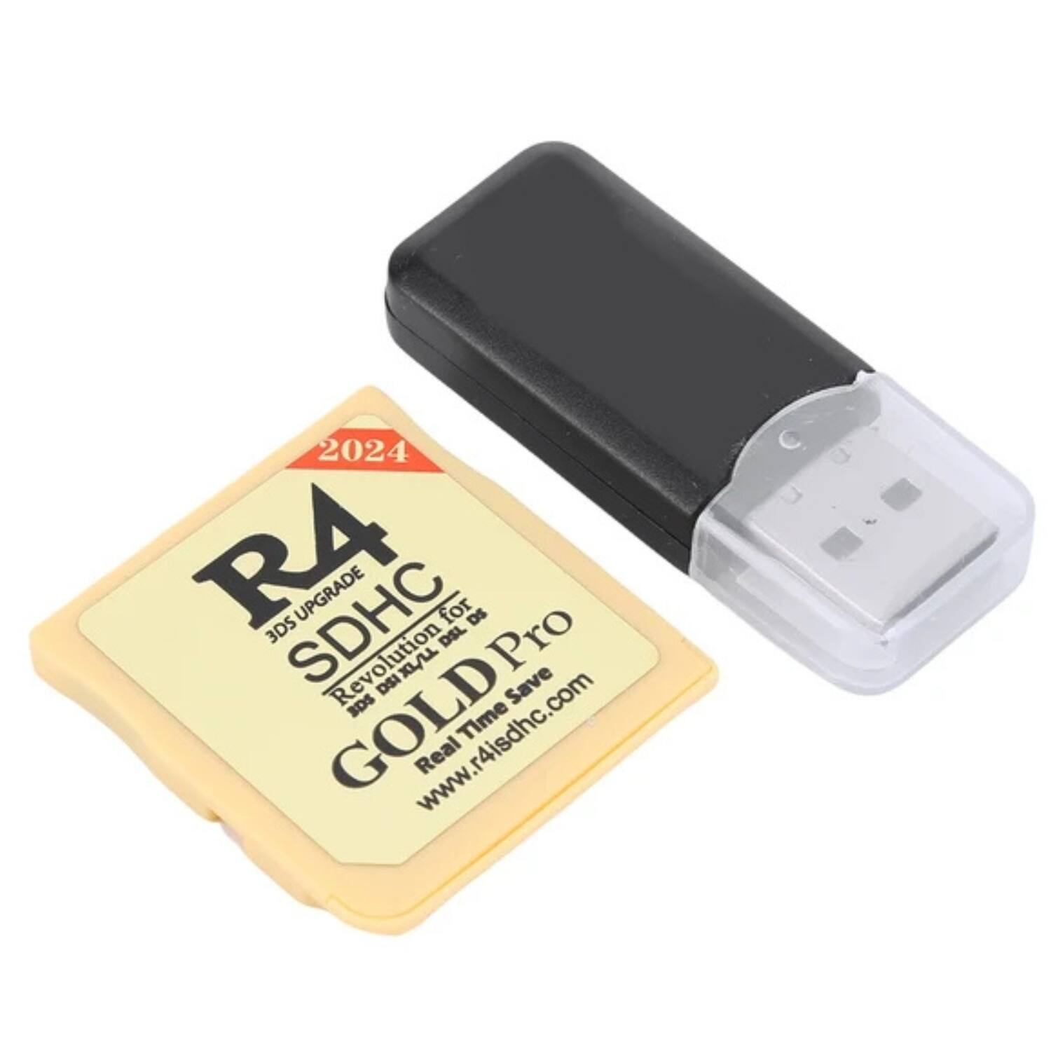 2024 R4 Gold Pro SDHC R4i Cartridge for DS/3DS/2DS Revolution Game Card + USB Adapter