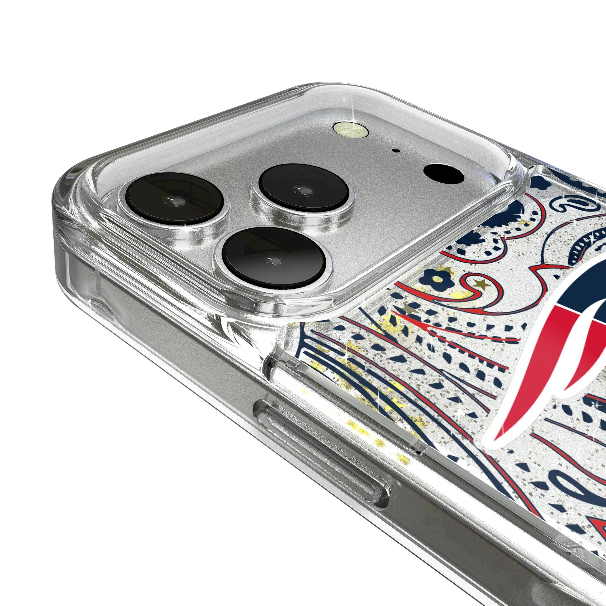 Alt View 2. Keyscaper - iPhone Paisley Design Glitter Case - 14 Pro Max - Multicolor.