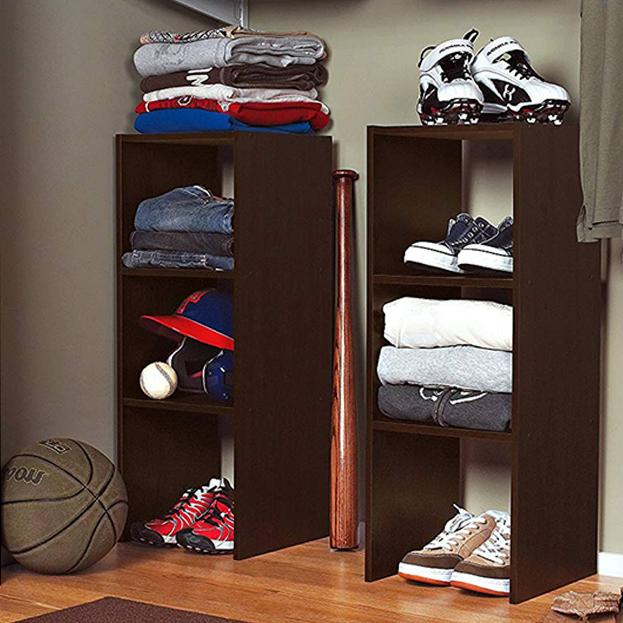 Alt View 4. ClosetMaid - ClosetMaid Decorative Home Stackable 2-Cube Organizer Storage 31-Inch, Espresso - Espresso.