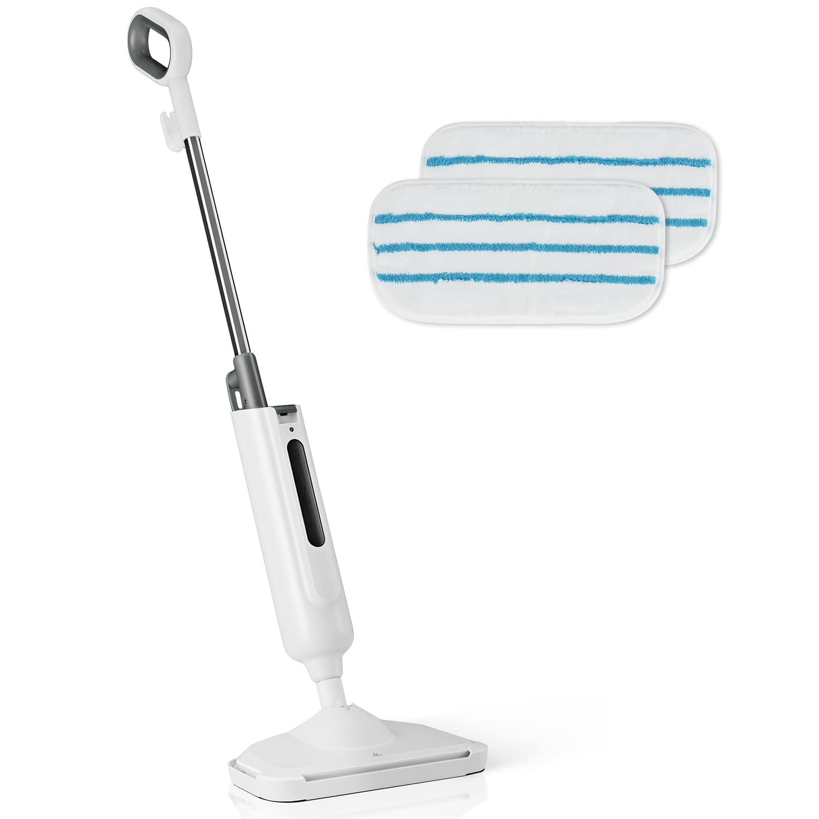 AENKYO - Steam Mop Floor Steamer Cleaner with 2 Washable Pad for Most Floors - Gray
