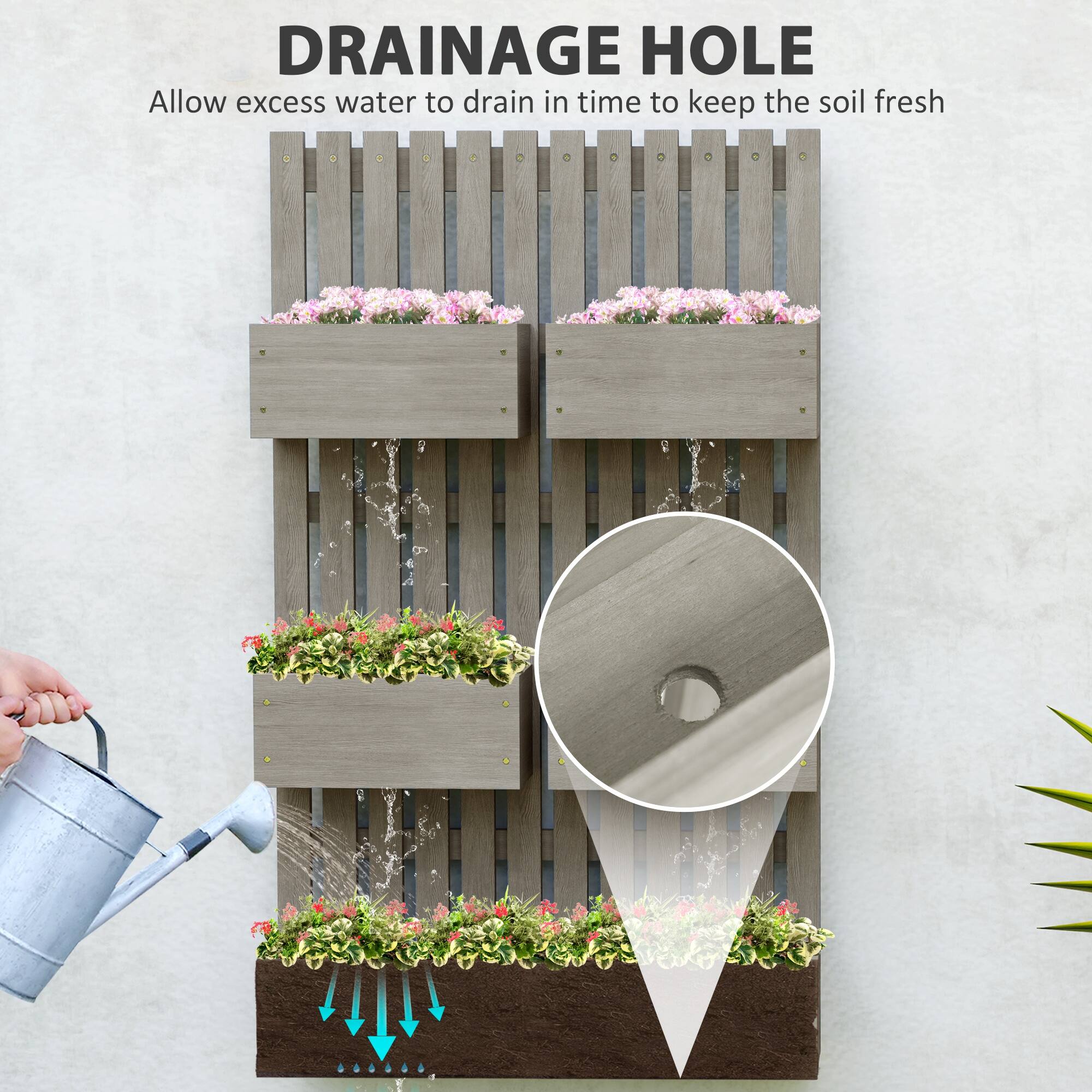 DRAINAGE HOLE
Allow excess water to drain in time to keep the soil fresh