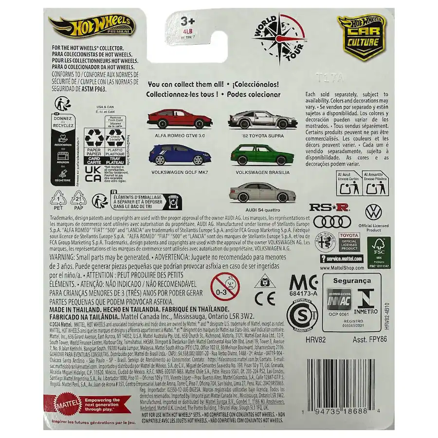 Mattel HRV82 Hot Wheels Car Culture World Tour Volkswagen Brasilia ...