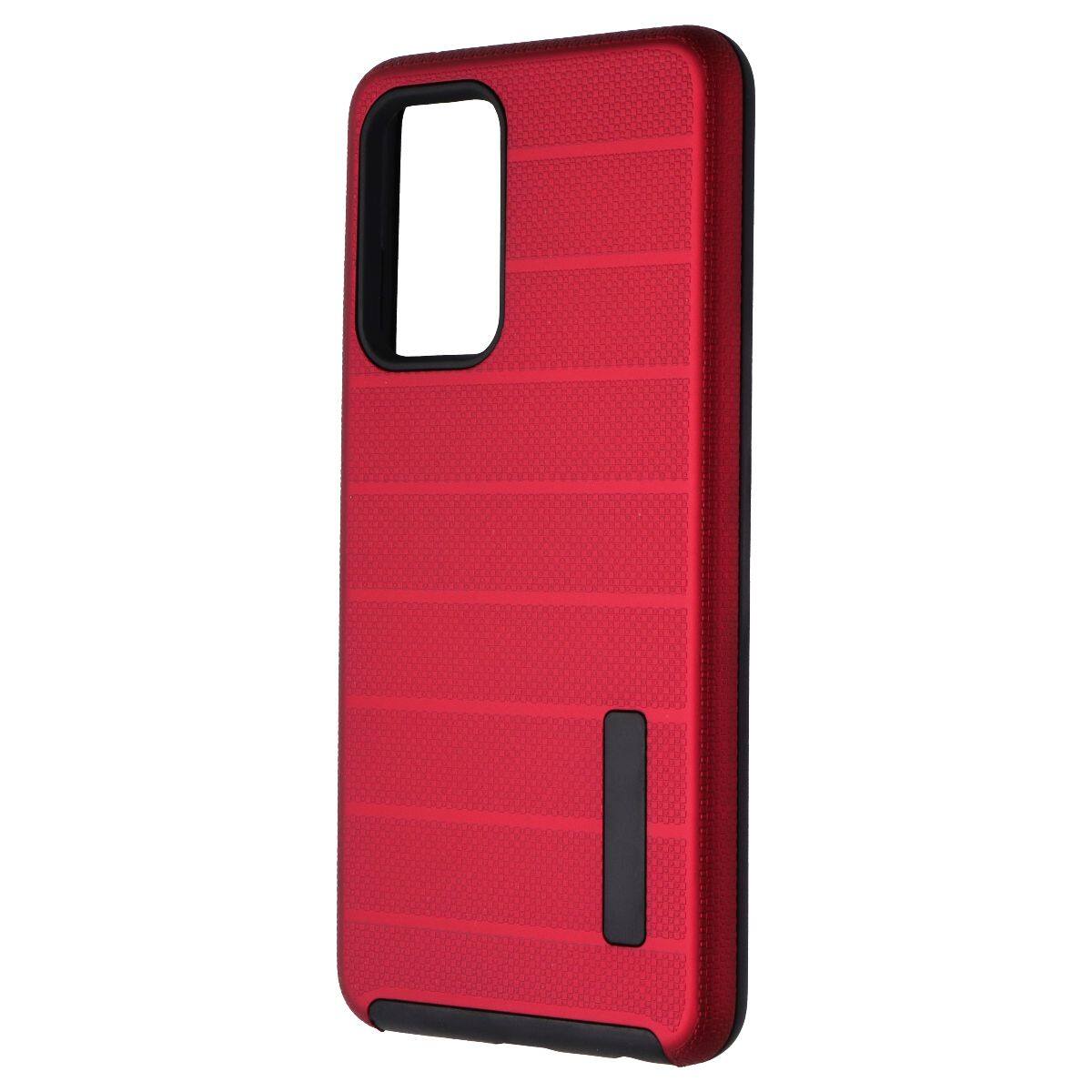 Front. Mybat - MyBat Fusion Protector Case for Samsung Galaxy A52 5G - Red/Black - Red.