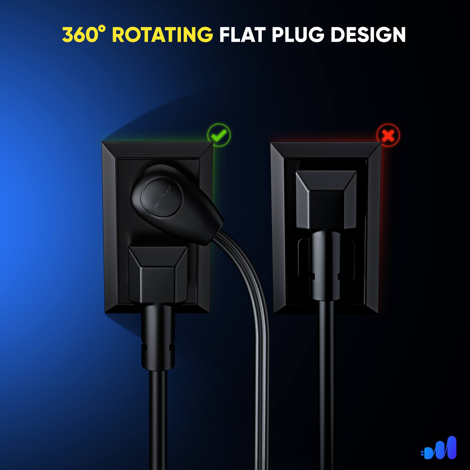 360° ROTATING FLAT PLUG DESIGN
