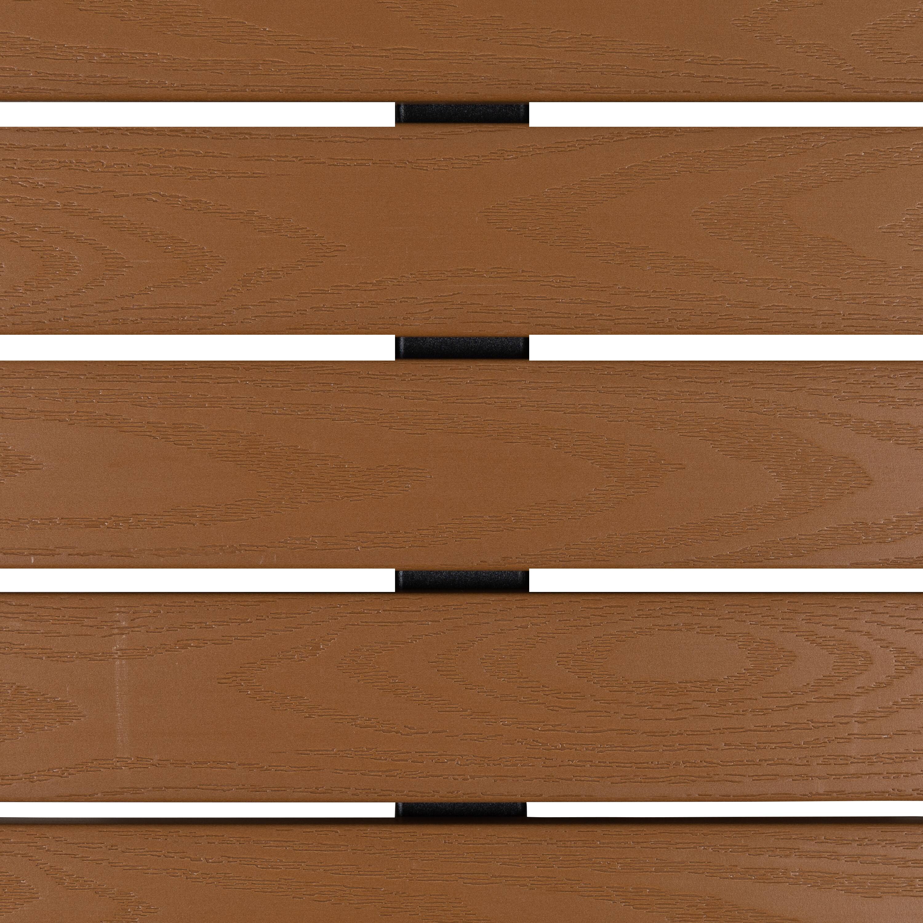Alt View 9. Emma + Oliver - Outdoor Faux Teak Dining Table with Poly Slats - Patio Table - Teak.