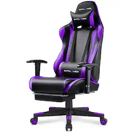Egaming - Ergonomic Computer Chair with Footrest Gaming Chair with Headrest and Lumbar - Purple