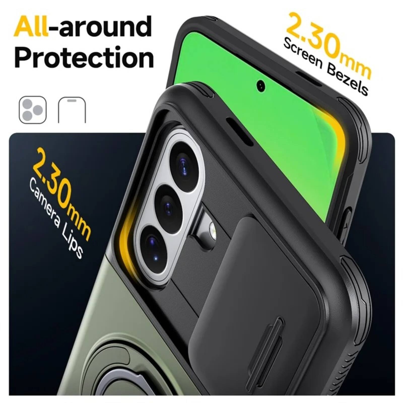 All-around Protection  
2.30mm Camera Lips  
2.30mm Screen Bezels