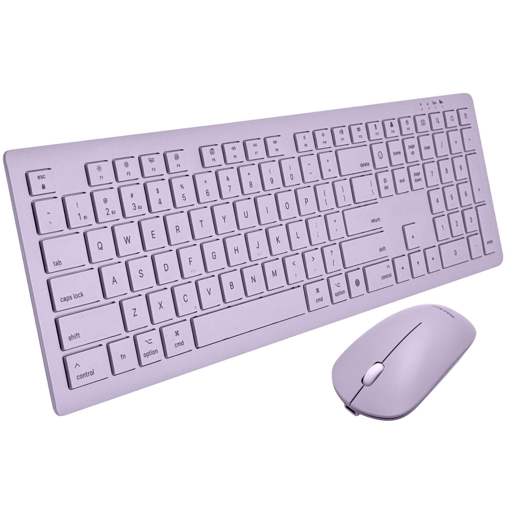 Pacoar Cade - Wireless And Mouse Combo For - Compatible Macbook Pro/air Imac Mini/pro/studio (multi Device Rechargeable Keys - Purple