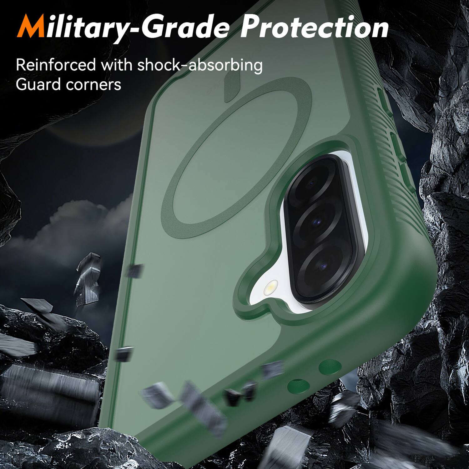 Military-Grade Protection  
Reinforced with shock-absorbing Guard corners