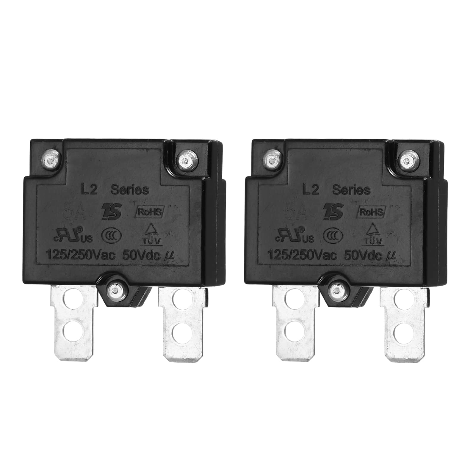 Unique Bargains - 2pcs 5A Push Button Circuit Breaker, 125/250V AC,50V DC, Automatic Reset Thermal Overload Protector for Industrial - Black price history on PriceWatchPro