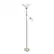 Angle. Lalia Home - Torchiere 800lm Floor Lamp with Reading Light and Marble Glass Shades - Gold/White Shade.