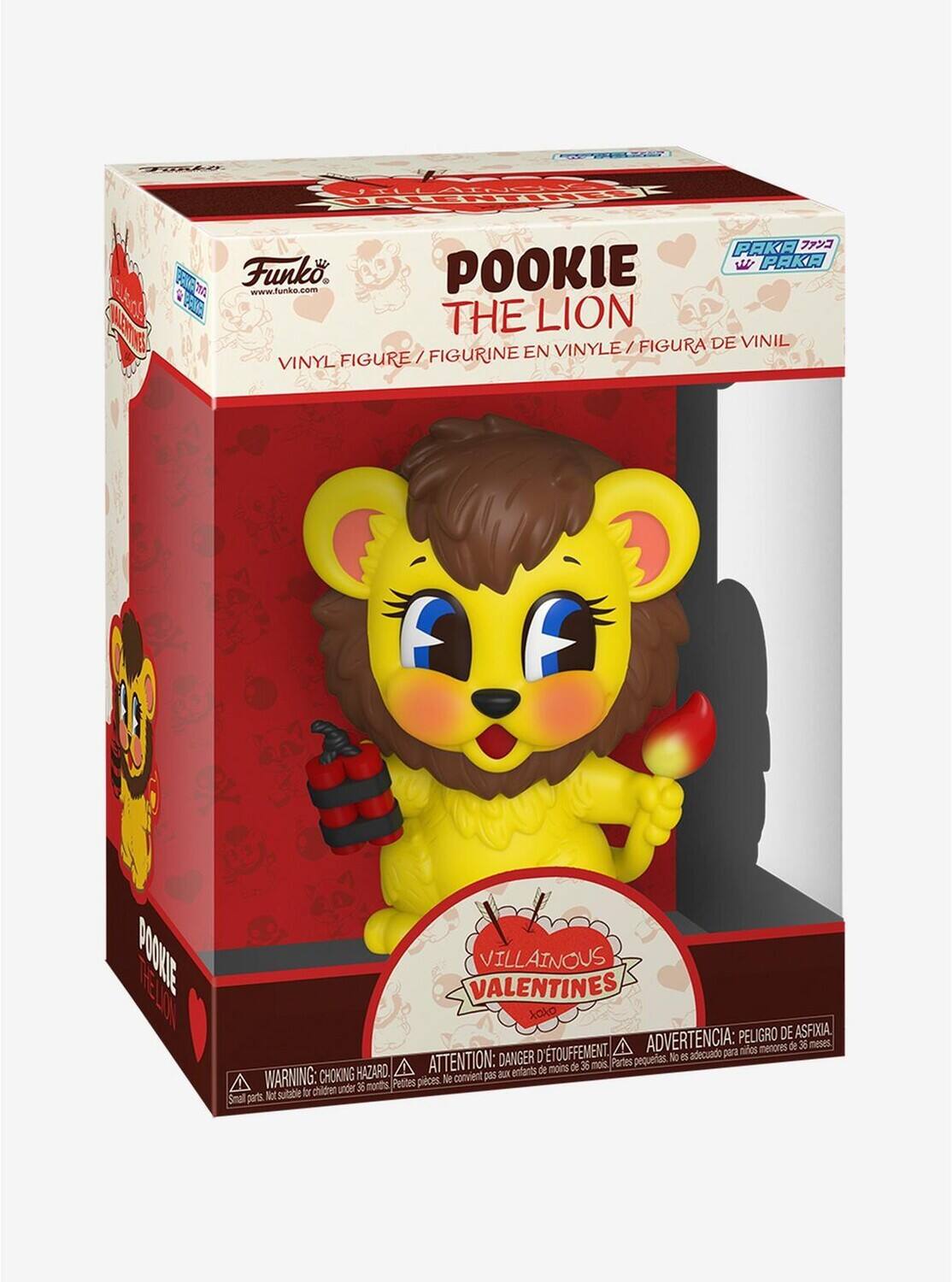 POOKIE PAKA Funko. www.funko.com THE LION / FIGURA DE VINIL / FIGURINE EN VINYLE VINYL FIGURE DOOKE THEDO VILLAINOUS VALENTINES Xaxo PELIGRO DE ASFIXIA D'ETOUTEMENT. ADVERTENCIA: para mios menores de 30 meses DANGER D pequeias M e adecuado HAZARD. ATTENTION: entants de moins de 36 mois Partes WARNING: CHOKING e convient pes a under 36 months Pettes pieces. Not sutable tr children Smal pats