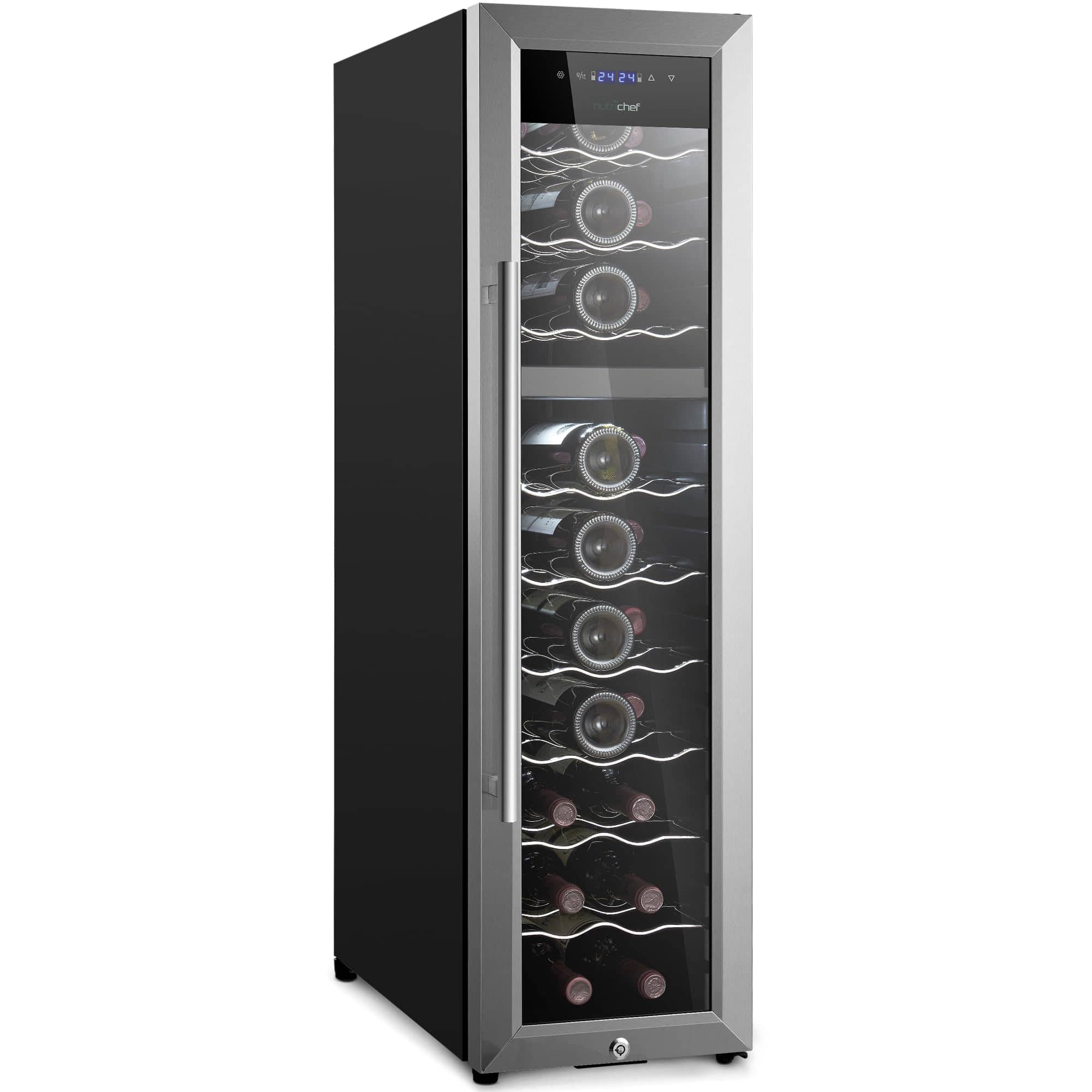 NutriChef - PKCWCDS278 27 Bottle Fridge | Dual Zone - White