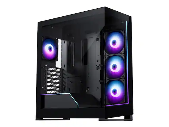 Front. Phanteks - Phanteks NV5S ATX Mid-Tower Case, 4x ARGB Fans, Tempered Glass, High-Airflow, Type-C Gen2, Black - Black.
