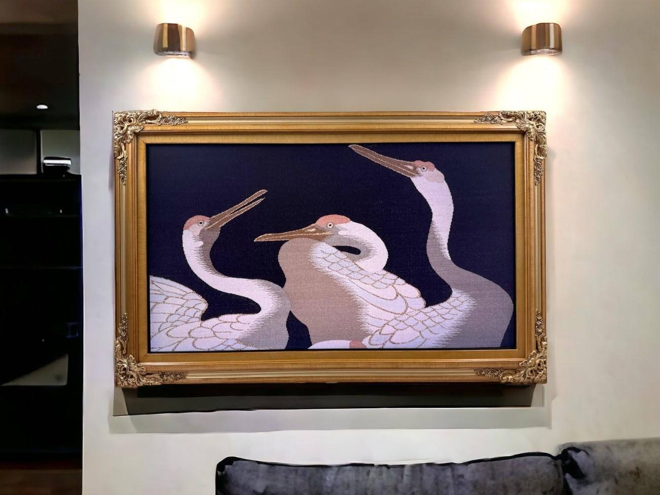 Alt View 10. LAREDO FRAME FACTORY - 50 inch Handmade ornate Tv frame for Samsung The Frame tv and Frame Pro Model - LIGHT GOLD.