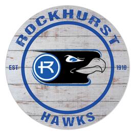 Jardine - Rockhurst Hawks 20'' x 20'' Indoor/Outdoor Weathered Circle Sign - White