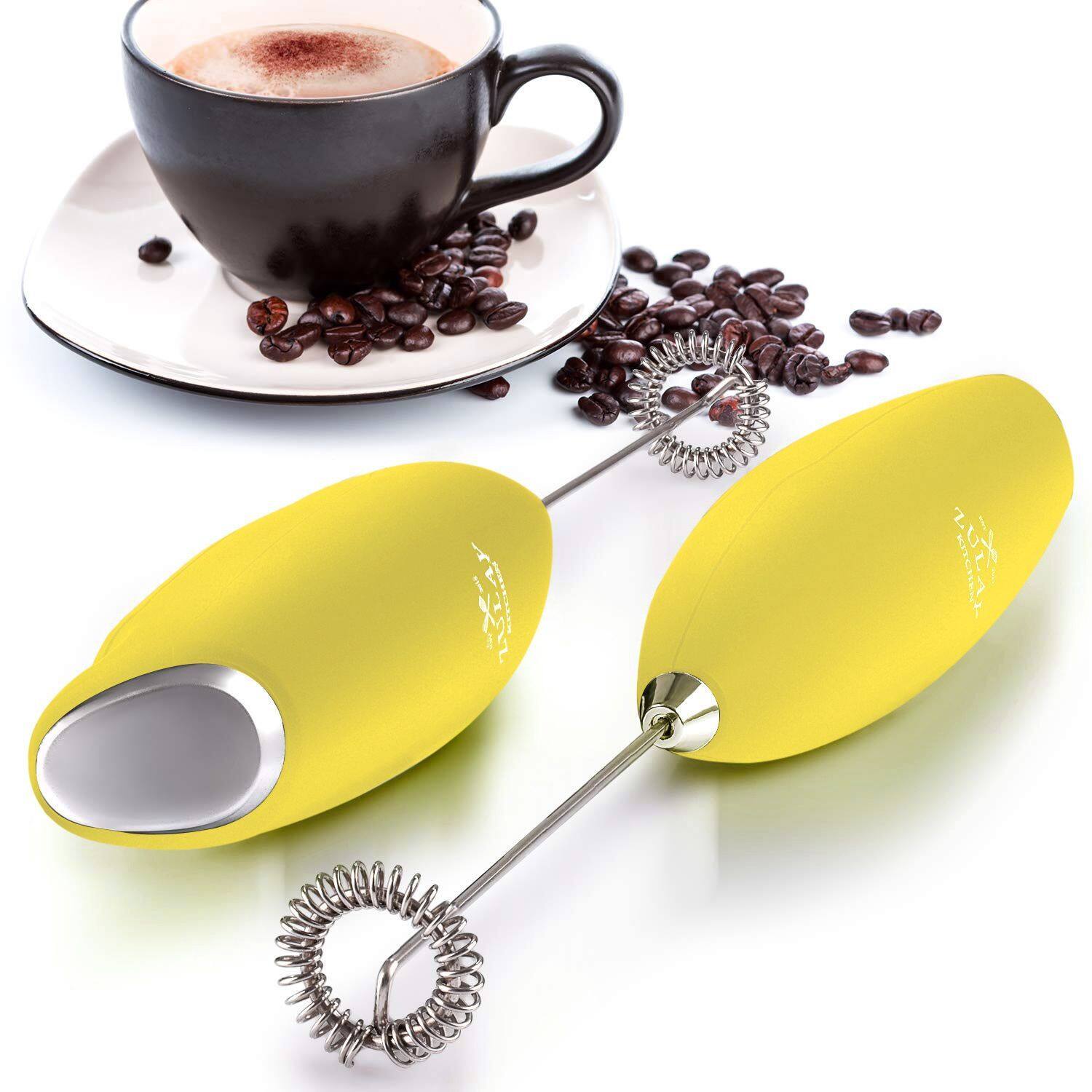 Alt View 1. Zulay Kitchen - Zulay Kitchen Powerful Milk Frother Handheld Foam Maker for Lattes by Milk Boss - Candy Green.