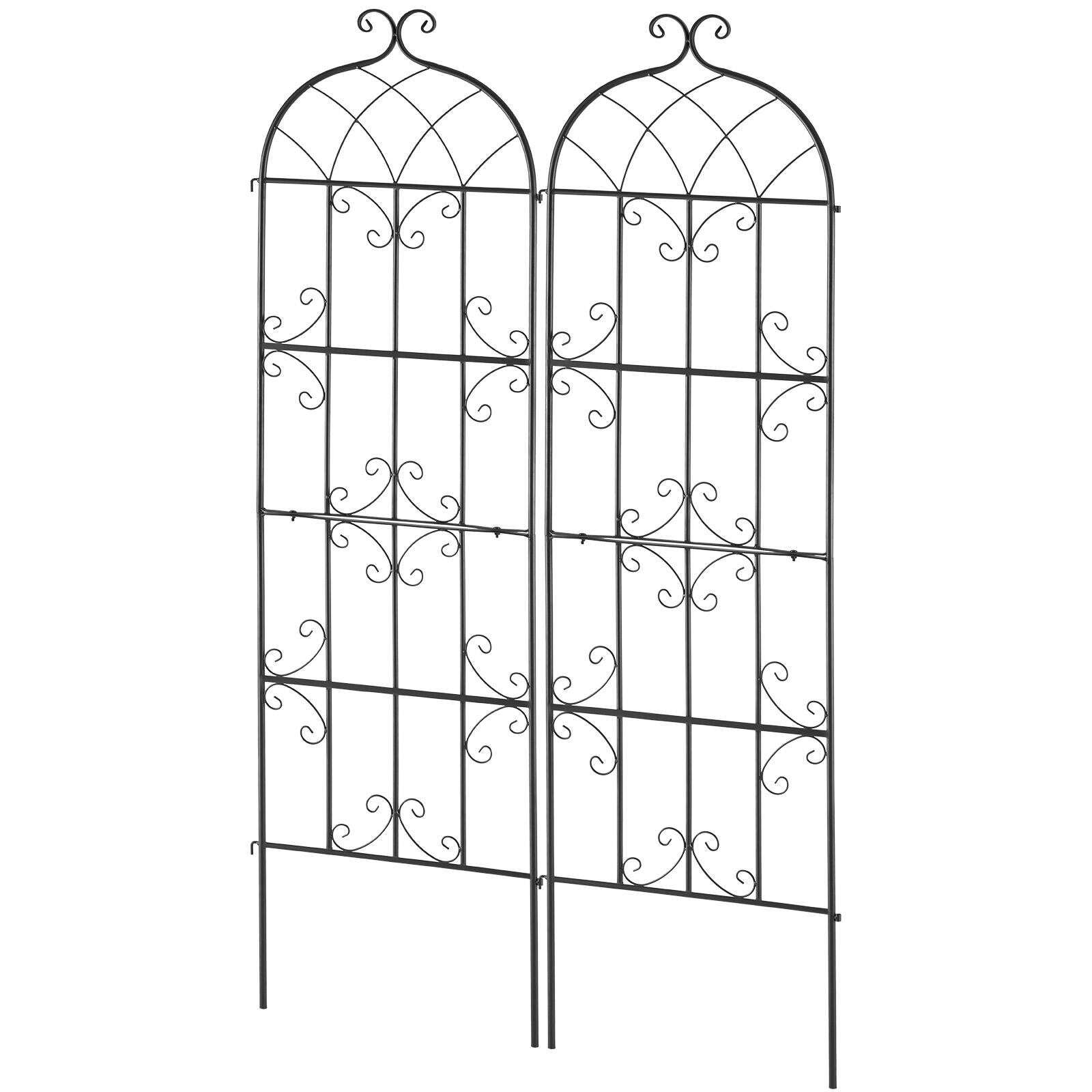 Alt View 5. VEVOR - Garden Trellis for Climbing Plants, 71 x 20 in, 2 Packs Rustproof Metal Garden Flower Trellis, Outdoor Climbing Rose - Black.