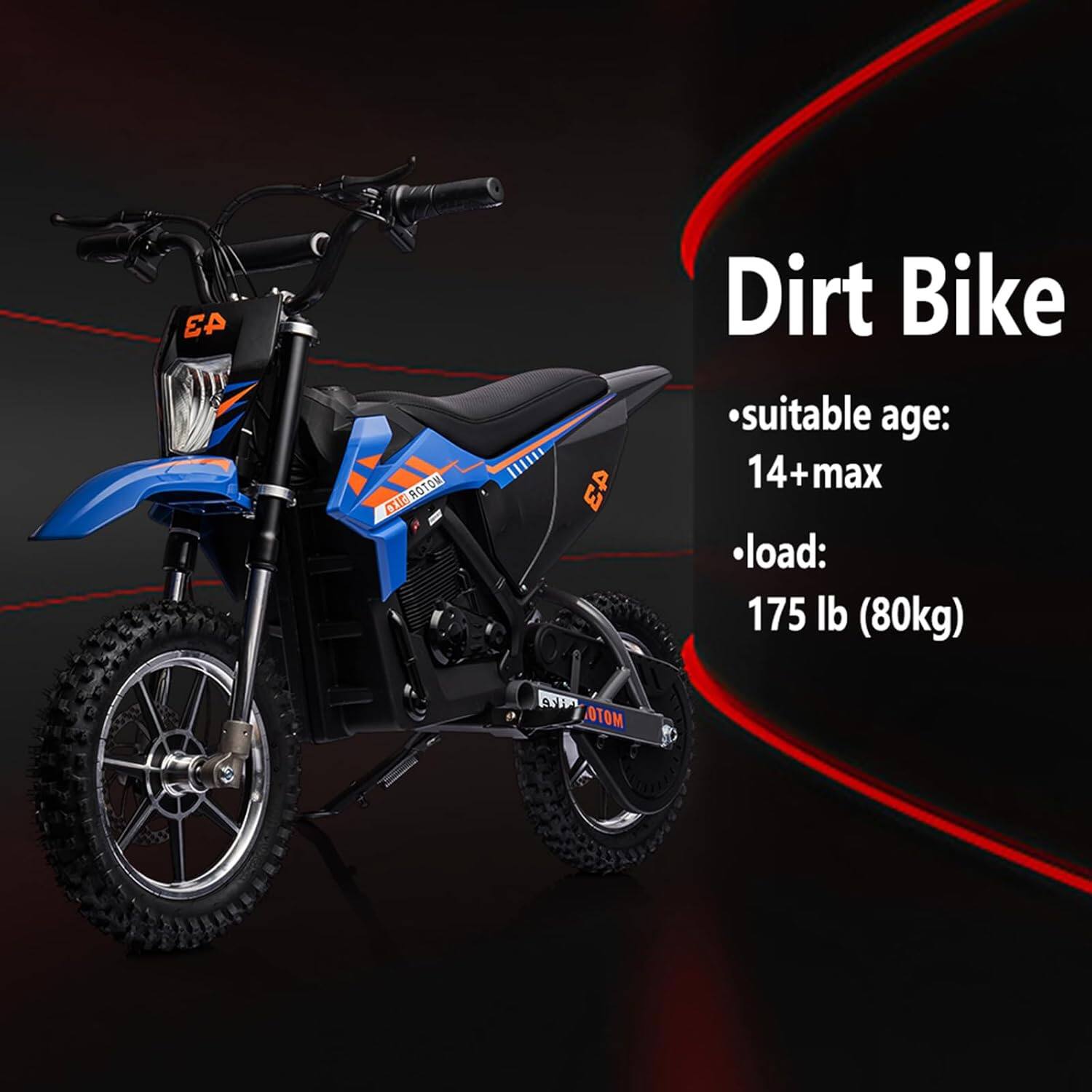 Dirt Bike

- suitable age: 14+ max
- load: 175 lb (80kg)
