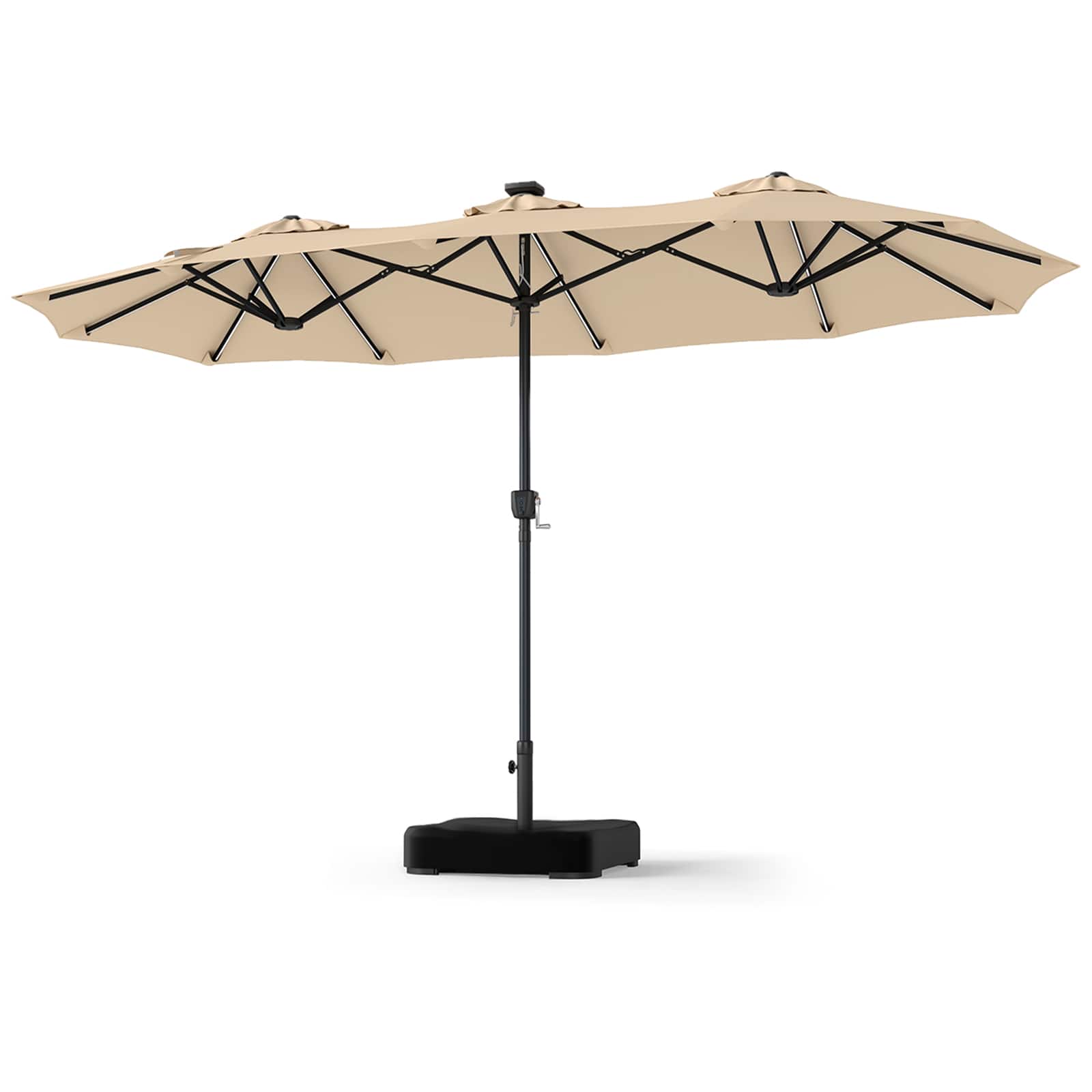 Gymax - 13 FT Double-Sided Patio Umbrella w/108 Multi-Color LED Lights Base Included - Beige price history on PriceWatchPro