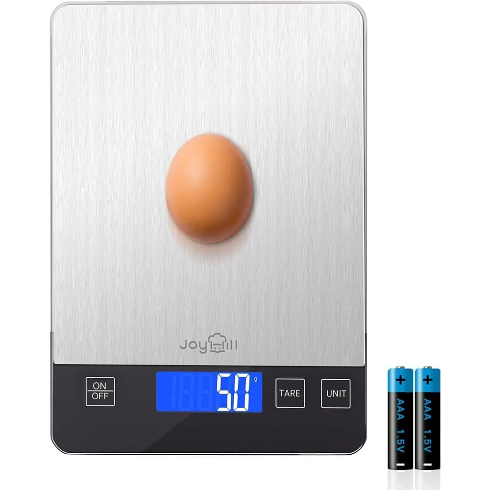 ACJPR - Food Scale – 22lb/1g Stainless Steel with LED Display, Batteries Included