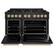 Angle. ZLINE - 48 in. Wide 8 Burner Autograph Classic Dual Fuel Black Stainless Range w/ Bronze Accents (CDRBZ-48-CB) - Black Stainless Steel.
