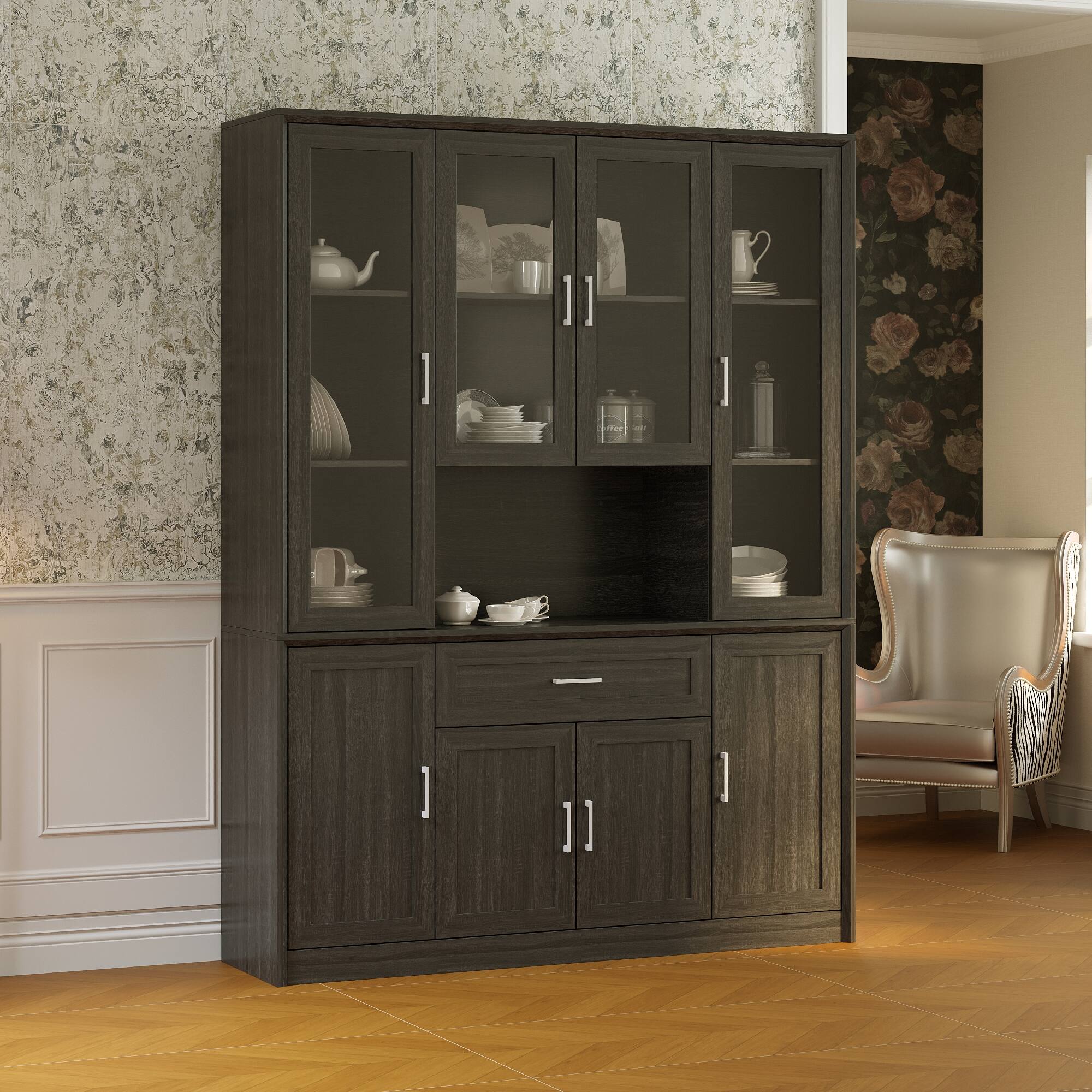 Alt View 6. Famapy - Famapy Tempered Glass - Door Display & Storage Cabinet - Black.