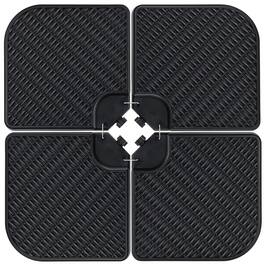 Best Choice Products - 4-Piece Cantilever Offset Patio Umbrella Stand Square Base Plate Set - Black Faux Wicker