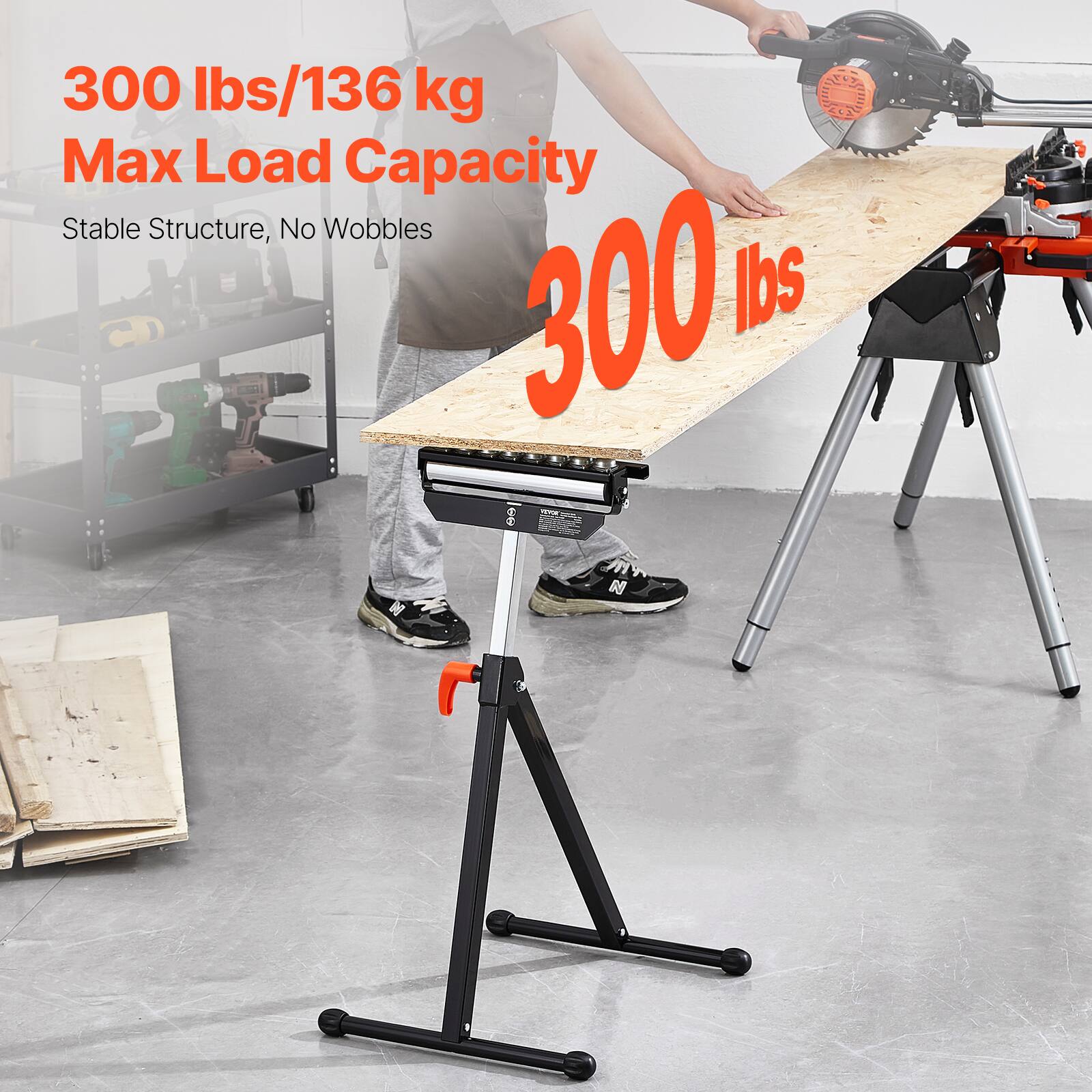 300 lbs/136 kg Max Load Capacity  
Stable Structure, No Wobbles  
300 lbs