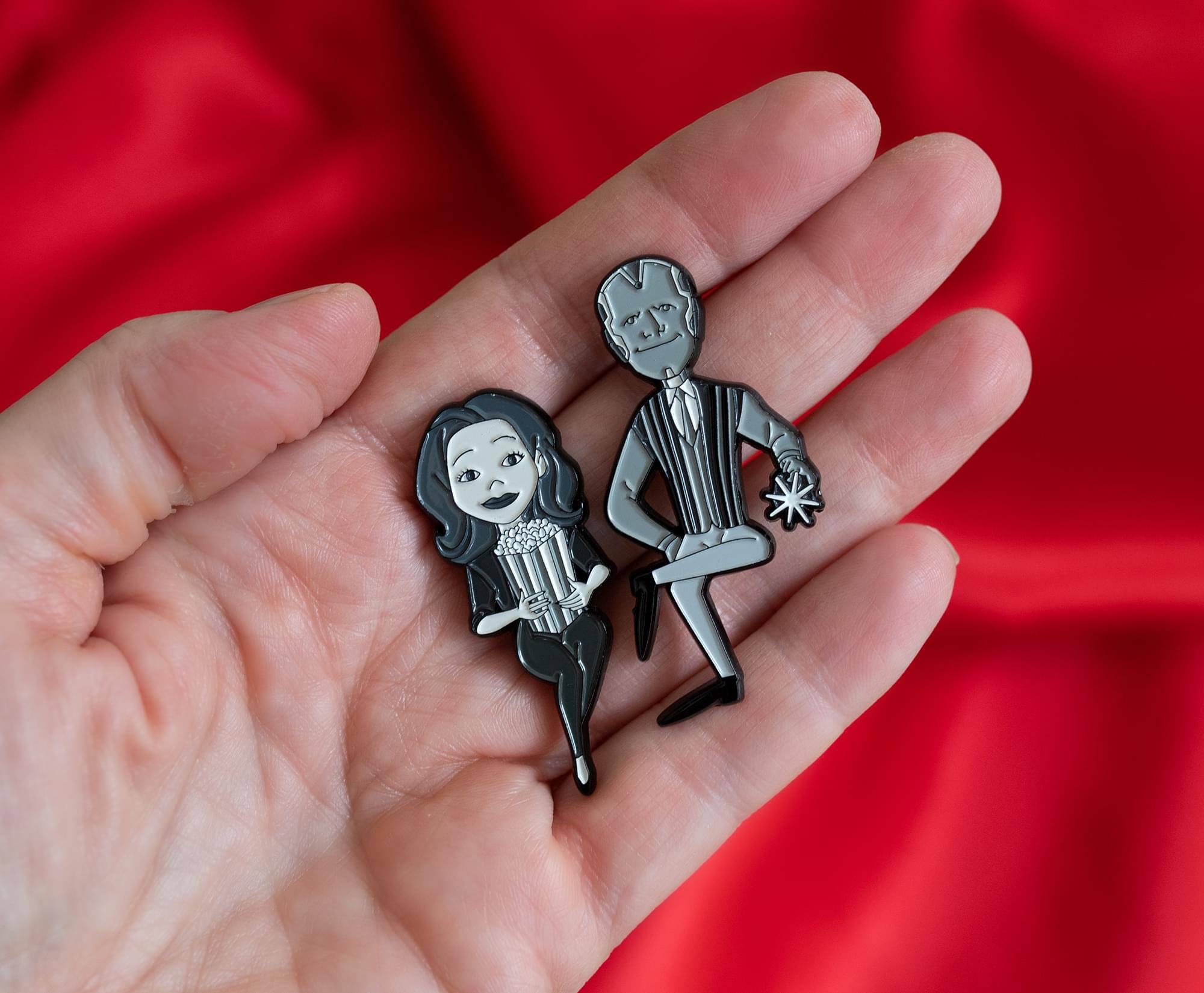 Alt View 3. SalesOne LLC - Marvel Studios WandaVision Collectible Enamel Pins | Set of 2 | Toynk Exclusive - Grey.