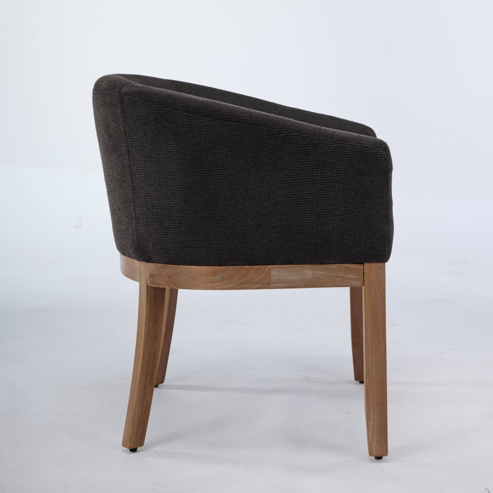 Alt View 2. GOODSILO - Mid Century Modern Upholstered Barrel Dining Chairs with Arms, Farmhouse Accent Chairs - Black.