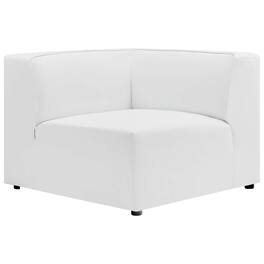 Mingle Vegan Leather Corner Chair by Modway - White