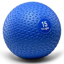 Yes4All - 15Lb Slam Ball, Durable Sand Filled Workout Weight Ball, (Triangle) - Blue