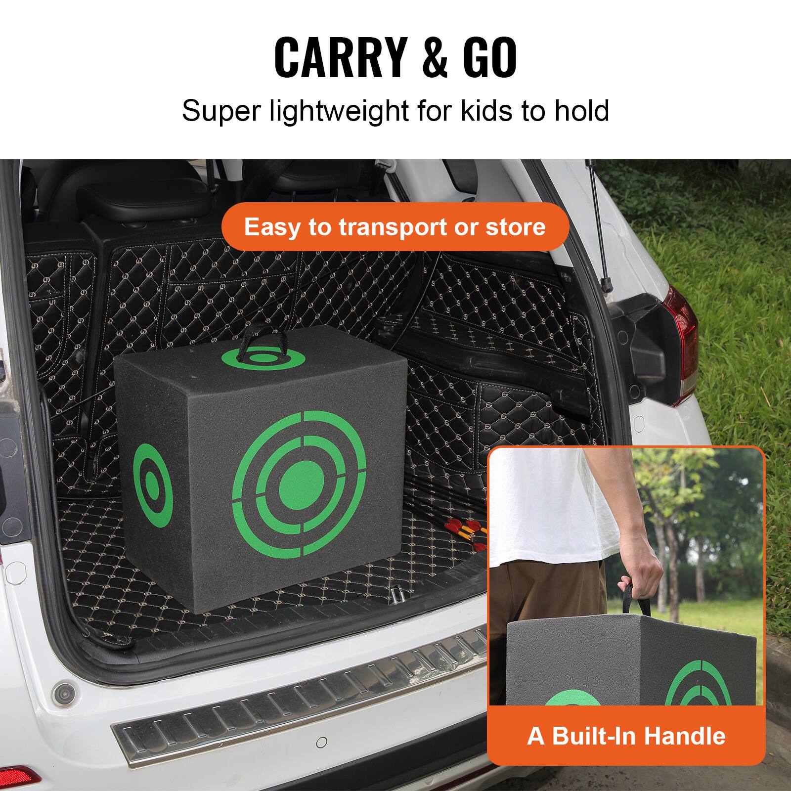 CARRY & GO  
Super lightweight for kids to hold  

Easy to transport or store  

A Built-In Handle