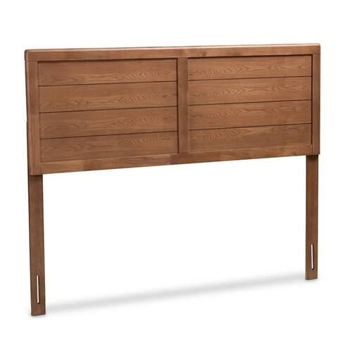 Back. SlickBlue - Queen Size Farmhouse Wood Headboard in Brown Walnut Finish - Rustic Brown, Walnut.