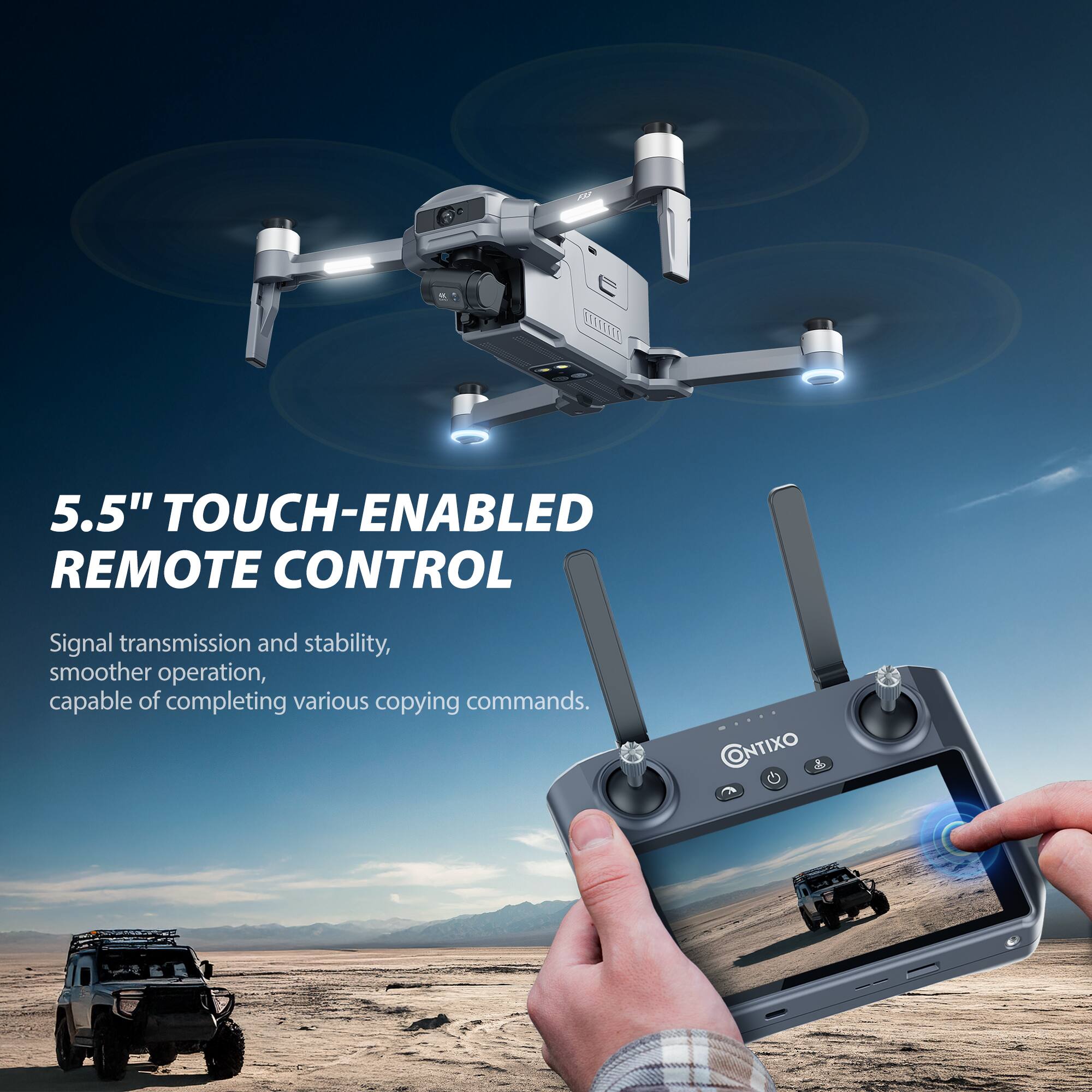 5.5" TOUCH-ENABLED REMOTE CONTROL

Signal transmission and stability, smoother operation, capable of completing various copying commands.