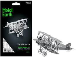 Model Kit Fokker D-VII Fighter Aircraft "Imperial German Army" (Easy Difficulty) Steel Model by Metal Earth - Silver