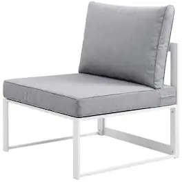 Outdoor Escape - Outdoor Patio Chair With Back Cushion And Sturdy Frame - White
