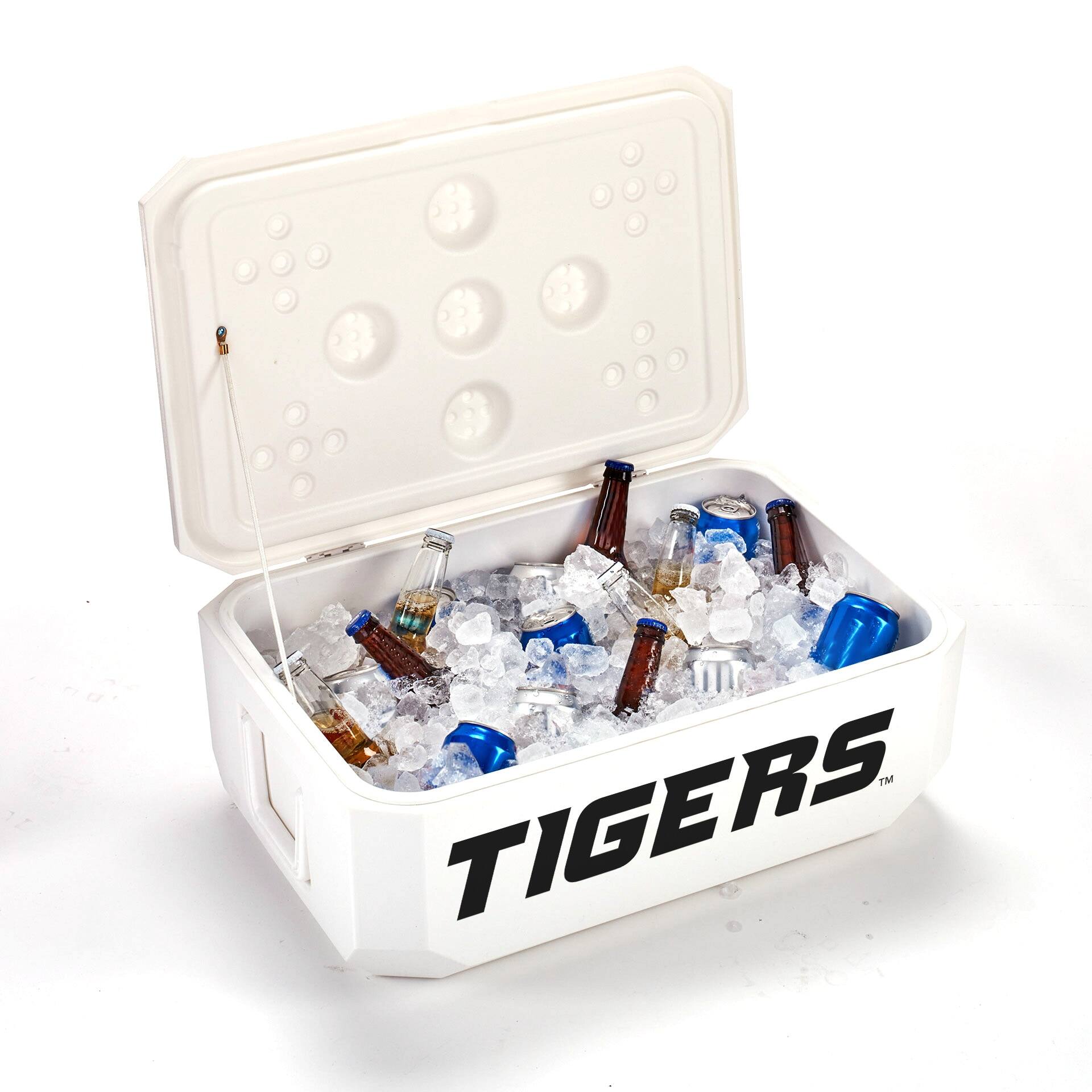 Alt View 1. Indigo Falls - White Missouri Tigers 40-Can Cornhole Cooler - White.