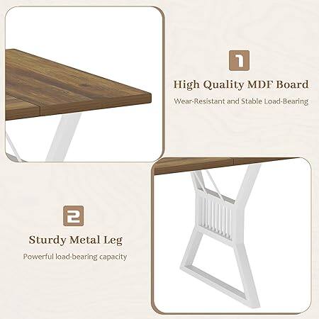 1. High Quality MDF Board
   - Wear-Resistant and Stable Load-Bearing

2. Sturdy Metal Leg
   - Powerful load-bearing capacity