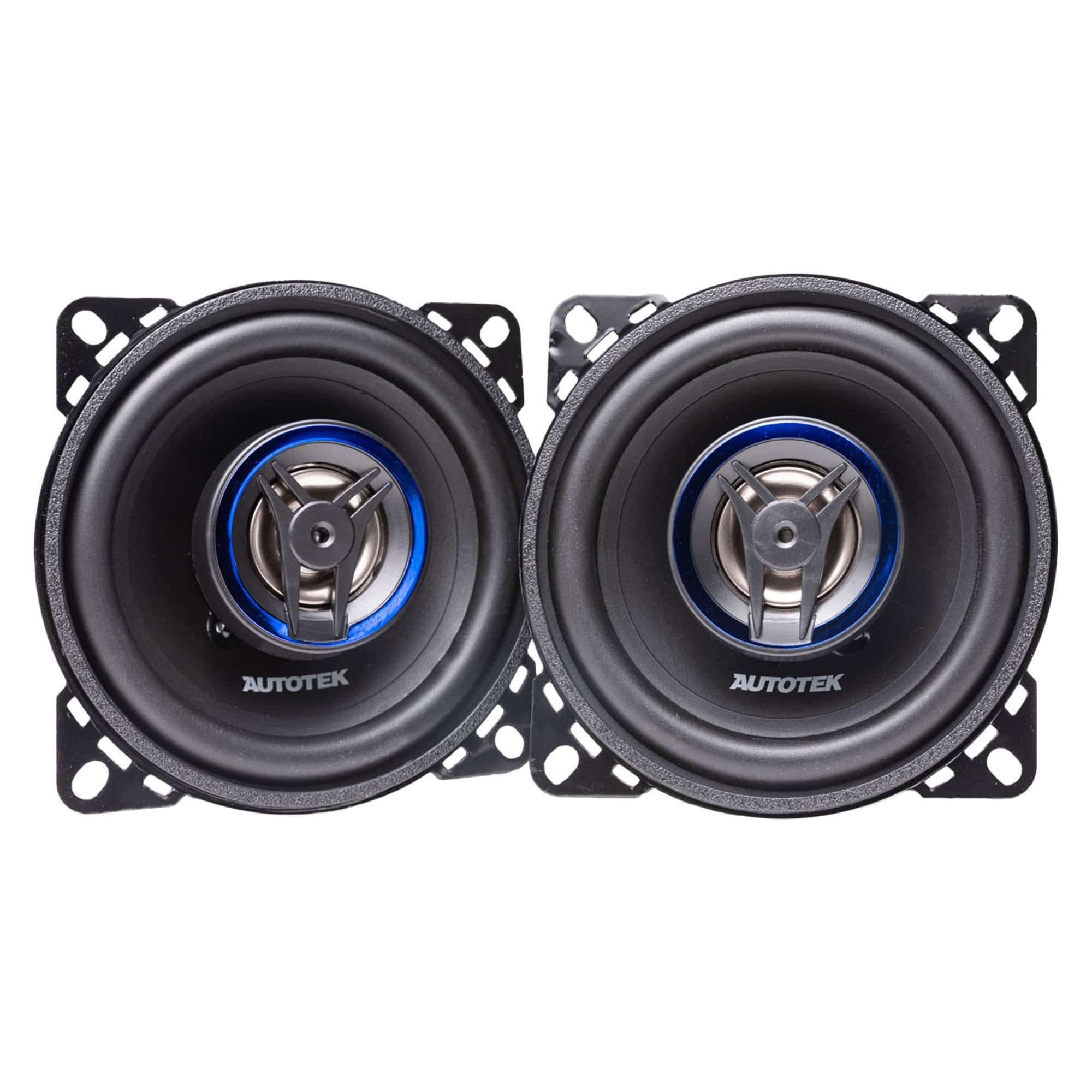 AutoTek - Street Machine 200 Watt 4 Inch 2 Way Car Audio Coaxial Speakers, Pair - Black