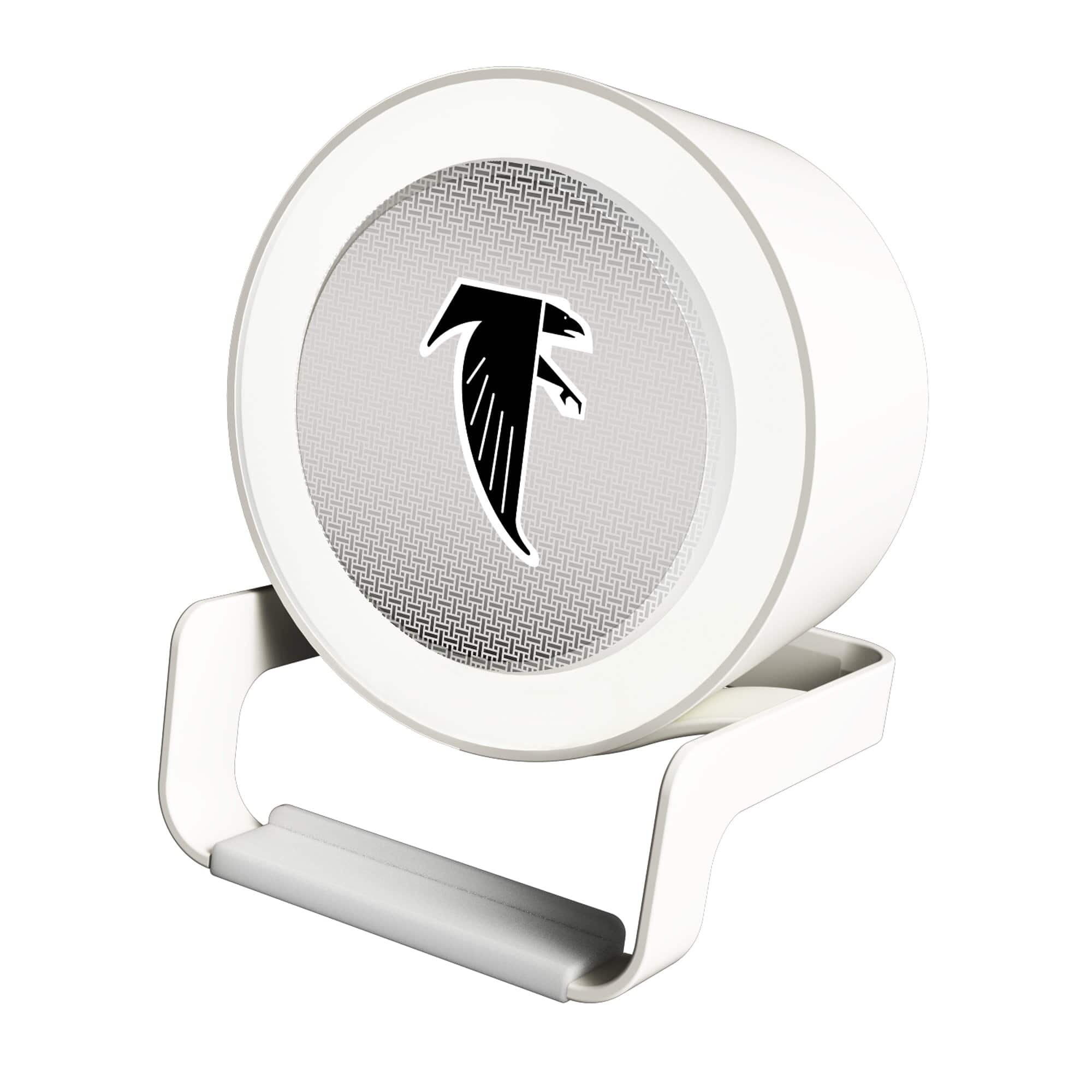 Front. Keyscaper - Atlanta Falcons Linen Print Nightlight Charger & Bluetooth Speaker - White.