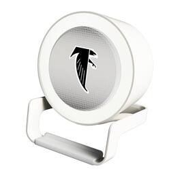Keyscaper - Atlanta Falcons Linen Print Nightlight Charger & Bluetooth Speaker - White