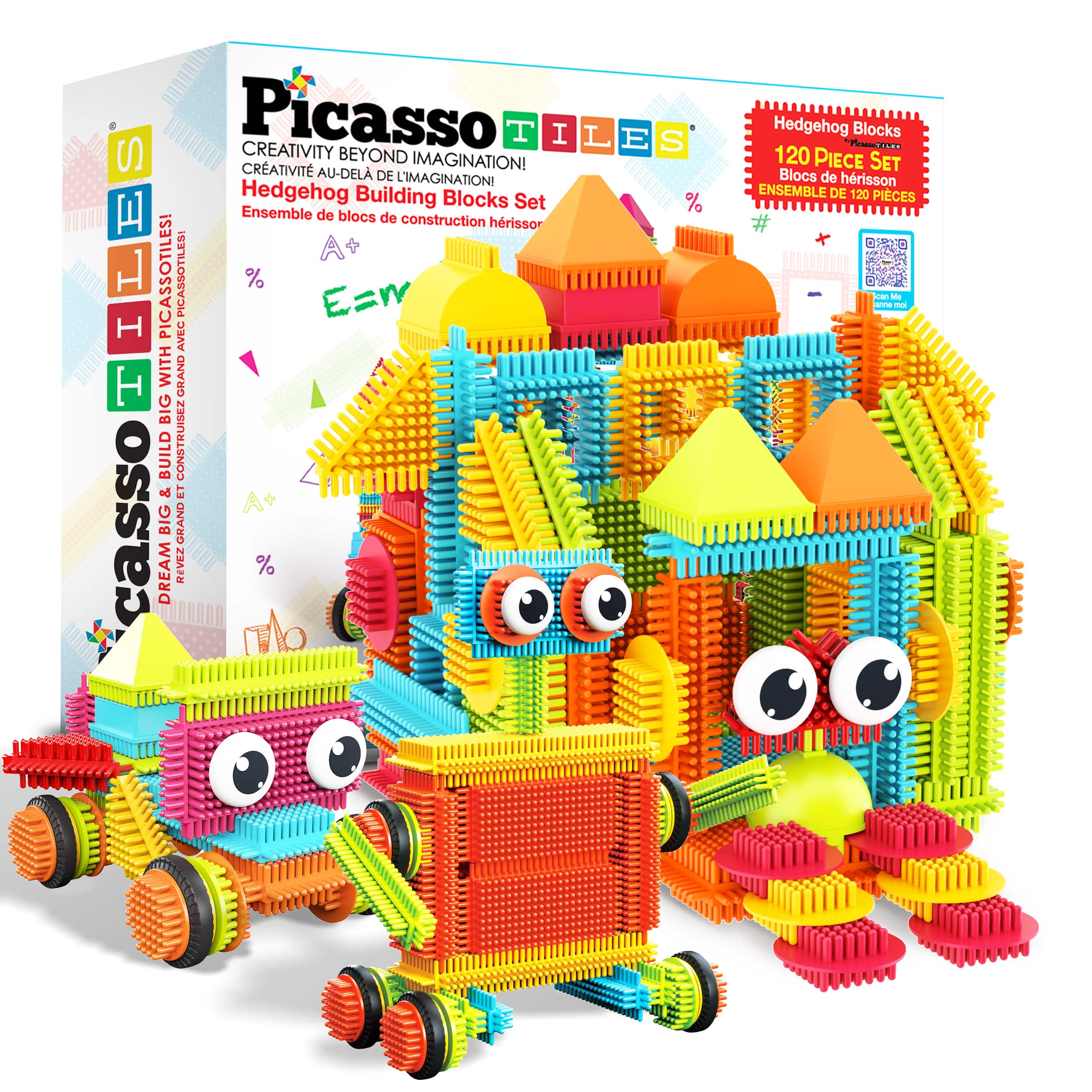 Photos - Construction Toy PicassoTiles - PICASSO-TILES Building Blocks Set for Kids, 120PCS Hedgehog Construction STEM Educational Toy